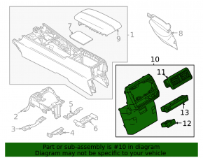 Mazda CX-50 23-25 black rear center console trim with deflector and USB hub