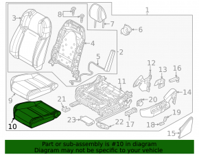 Mazda CX-50 25-26 passenger seat cushion upholstery, combined black leatherette, heated