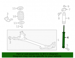Rear shock absorber left Chevrolet Volt 11-15 rusty