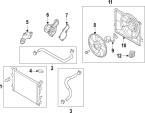 Cooling pipe lower Hyundai Elantra AD 17-20 2.0