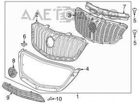 Buick Encore 13-16 Front Bumper Lower Grille