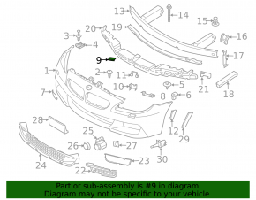 Left headlight washer cap for BMW 6 Series F06 F12 12-18 Without M6, with M package, lamp washer, Without M6, with M package, bumper cover & trim