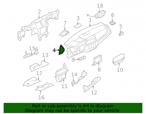 Front panel trim side right BMW X5 E70 07-13 black
