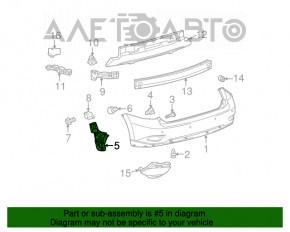 Rear bumper mount left lower Lexus RX350 RX450h 10-15 broken mount