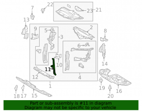 Lexus RX350 RX450h 10-15 Hood Lock Plate