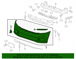 Bare front bumper VW Passat b8 16-19 USA