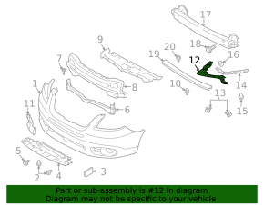 Subaru B10 Tribeca right front bumper headlight mount