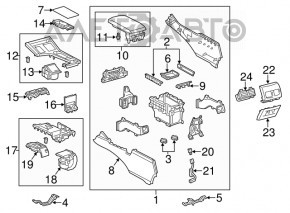 Console central armrest Lexus ES300h ES350 13-18 beige, scratch