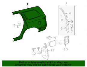 Quarter wing rear left Toyota Sequoia 2011