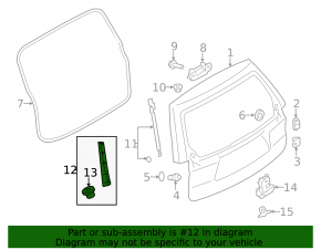 Left tailgate trim for Subaru Forester 14-18 SJ