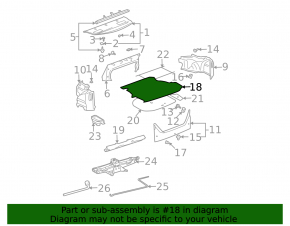 Carpeted trunk floor for Toyota Solara 2.4 04-08