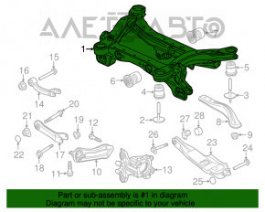 Rear subframe Chrysler 200 15-16 FWD