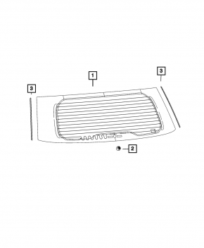 Rear window of the Jeep Grand Cherokee WL 22-26 trunk lid, tinted, heated