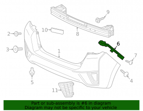 Left rear bumper mount for Honda Fit 15-20