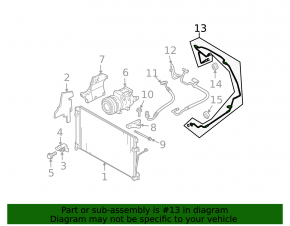 Long air conditioning hose, iron, Subaru b9 Tribeca