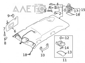 Ceiling light rear Subaru Forester 19- SK gray