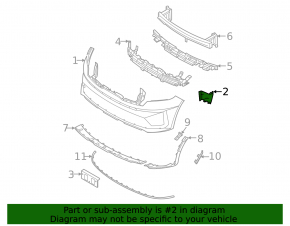 Front bumper air duct left Kia Sorento 21-24 HEV, PHEV type 2