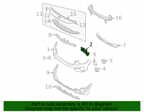Front bumper mount, left fender, Kia Seltos 2021-2023
