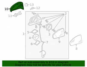 Left side mirror cover for Audi TT 15-20