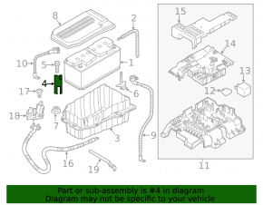 Battery mount 12v Porsche Cayenne 11-17