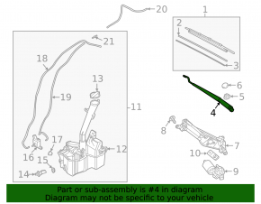 Right wiper arm for Hyundai Tucson 22-25
