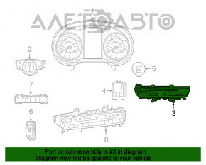 Central console button block central Mercedes C-class W205 15-18 without clock