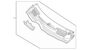 Plastic windshield wiper grille Mercedes Metris W447 16-23