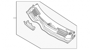 Plastic windshield wiper grille Mercedes Metris W447 16-23