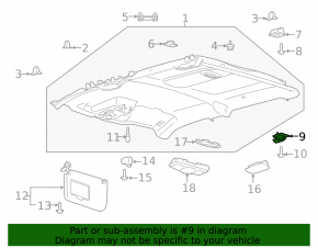 Ford Explorer 20-25 rear right ceiling hook, black
