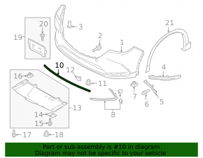 Front bumper molding central Mazda CX-9 16- structure