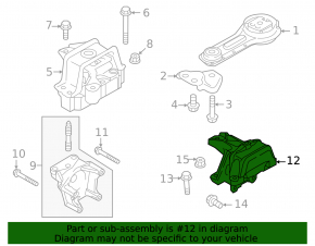 Engine mount left Mitsubishi Outlander 14-20 3.0