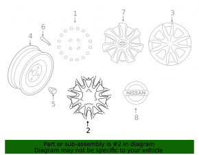 Wheel disk R16 Nissan Versa Note 13-16 light curb