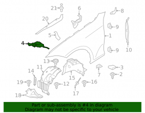 Front right fender bracket for BMW 3 G80 21-25