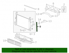 Radiator seal left Chevrolet Bolt 17-