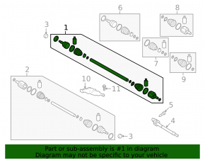 Front right axle drive for Hyundai Santa FE 21-23 AWD 2.5