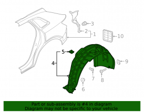 Rear left fender liner for Audi E-Tron 19-23