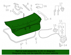 Trunk lid Toyota Avalon 19-22 Xle, limited