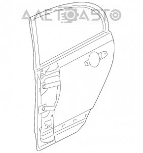 Door bare rear left Honda Civic 4d 06-09 silver pokes