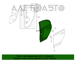 Door bare rear left Honda Civic 4d 06-09 silver pokes