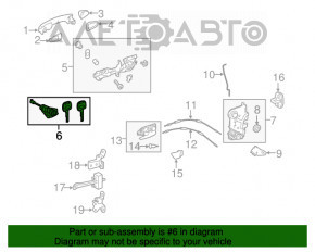 Front left lock cylinder Toyota Highlander 14-19