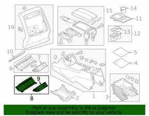 Box pocket central console right VW Touareg 11-17 under the tree