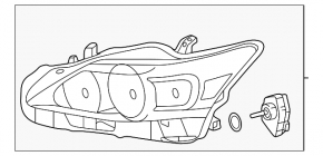 Lexus CT200h 11-13mm halogen front left headlight, LED DRL, sand-finished, polished