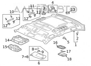 Honda Insight 19-22 gray headlining for sunroof, ready for dry cleaning