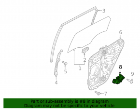 Rear right window lift motor Hyundai Tucson 16-21