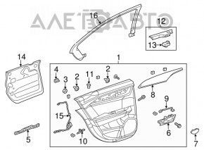 Door trim card front right Cadillac ATS 13- black