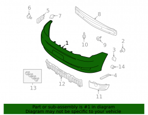 Front bumper bare Ford Flex 09-12 prerest without autoparking