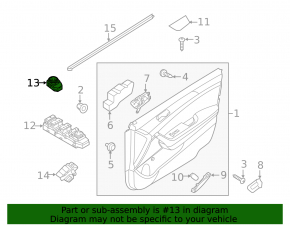 Mirror Control Hyundai Sonata 15-19