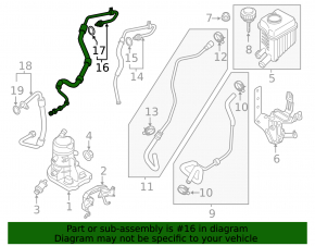 High pressure hose power steering lower Porsche Cayenne 958 11-17 Hybrid