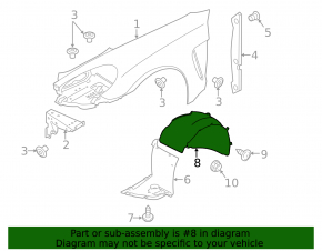 Mudguard front right rear part Porsche Panamera 10-16