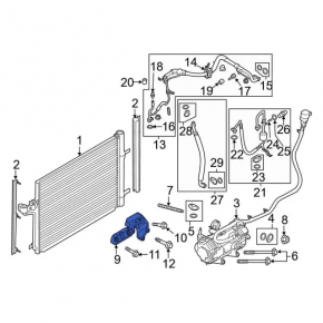Lincoln MKZ 13-20 2.0T hybrid air conditioner compressor bracket